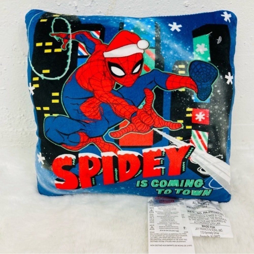 Marvel Spider-Man Holiday spidey is coming to town Christmas mini Pillow